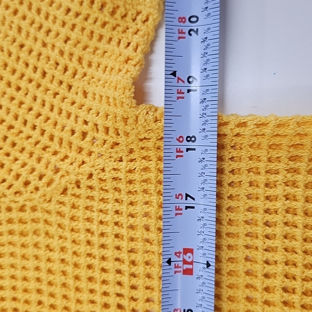 Vintage Escada Sport Crochet Cardigan, Sunflower Yellow, Medium, NEW - Picture 10 of 11